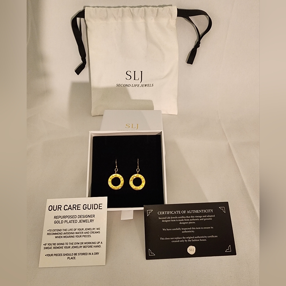 Second Life Jewels - Authentic Repurposed Designer - Fendi Earrings
